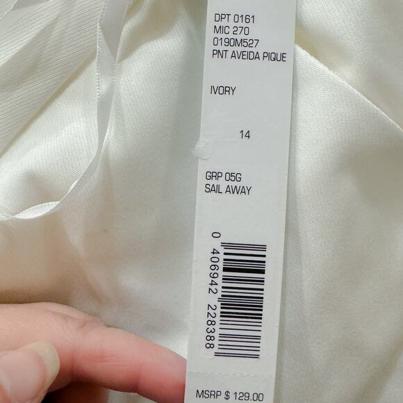 Antonio Melani Aveida Stretch Pique Straight Leg Cropped Pants Ivory Sz 14 NWT - Picture 11 of 11